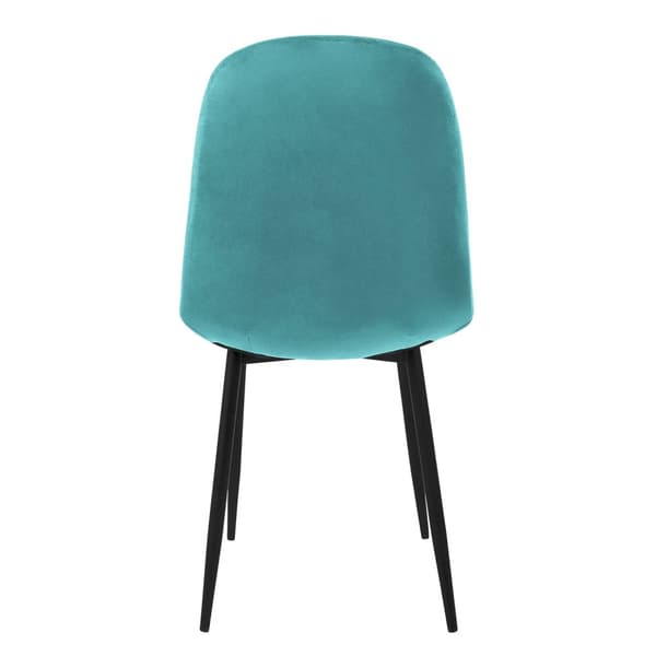 Ruokailutuolin 4 kpl petrolinvärinen samettipäällysteinen setti metallijaloilla sis. kokoonpanomateriaalin ML-Design