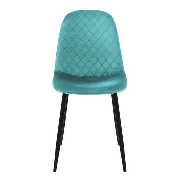 Ruokailutuolin 4 kpl petrolinvärinen samettipäällysteinen setti metallijaloilla sis. kokoonpanomateriaalin ML-Design