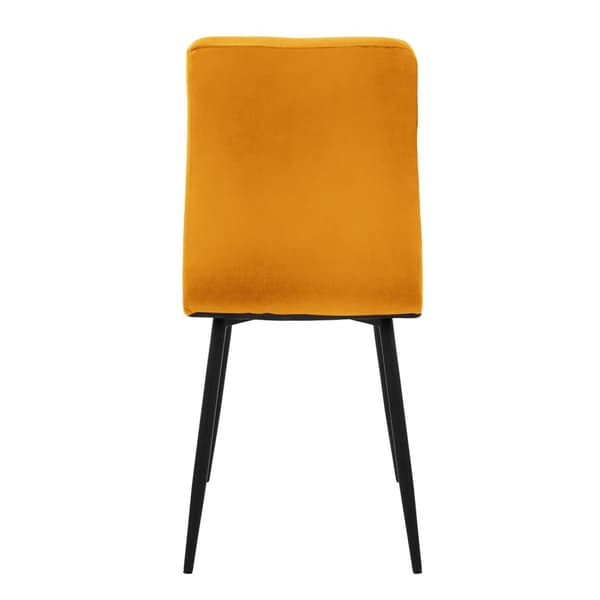 Ruokailutuolin 4 kpl sinapinkeltainen samettipäällysteinen setti metallijaloilla sis. kokoonpanomateriaalin ML-Design