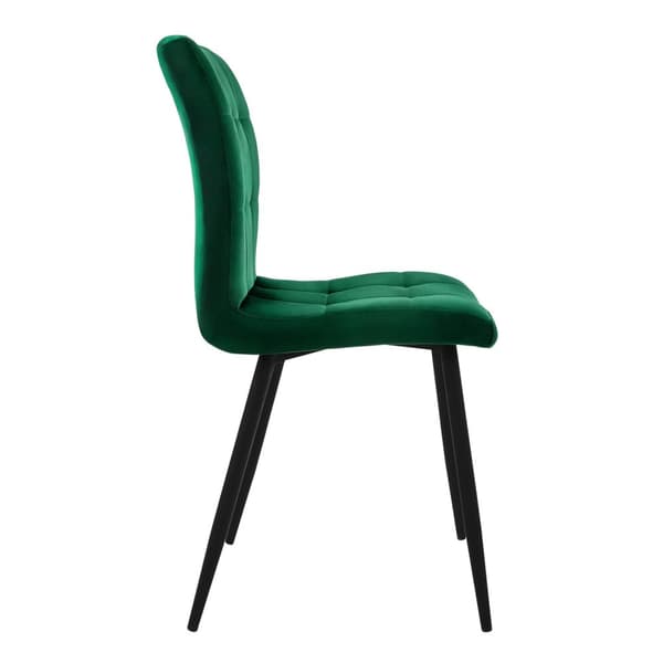 Matstol set om 4 mörkgrön sammetsklädsel med metallben inkl. montering material ML-Design