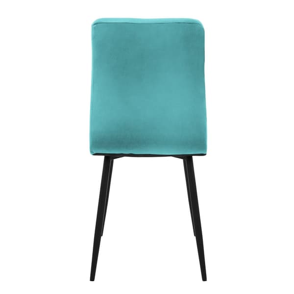 Matstol set om 4 petrol sammetsklädsel med metallben inkl. monteringsmaterial ML-Design
