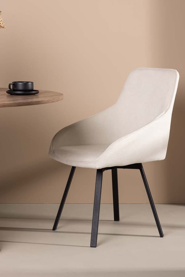 2 x Rosie spisestuestoler med armlener beige.