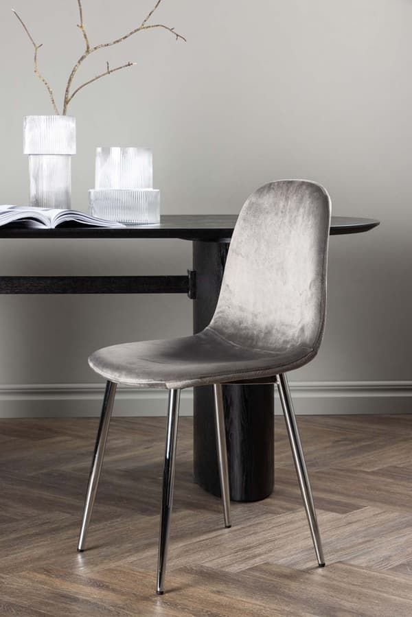 2 x Eva spisestuestoler velour lysegrå.