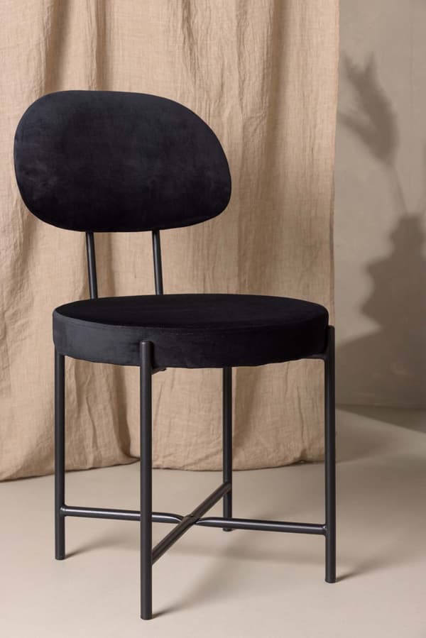 2 x Stella spisestuestoler velour svart.