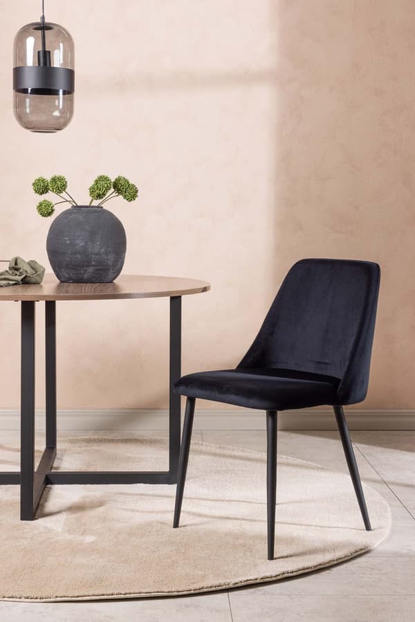 2 x Night spisestuestoler velour svart.