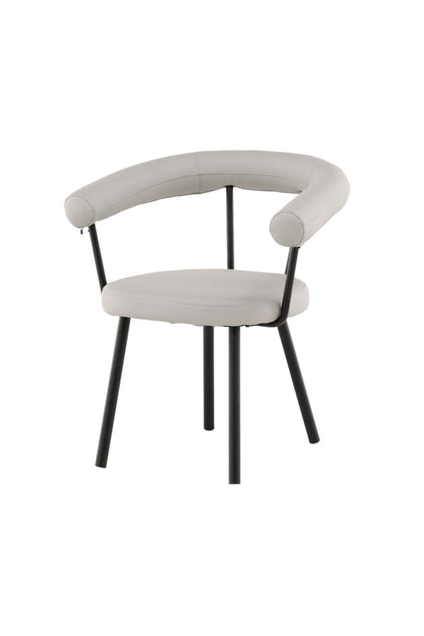 2 x Västerås spisestuestoler med armlener PU kunstskinn offwhite.