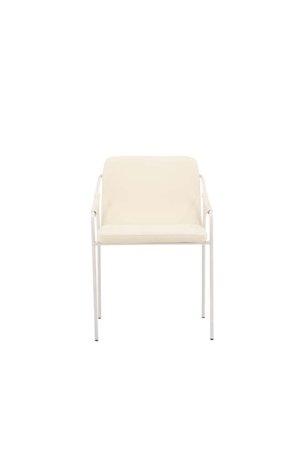2 x  Tvist spisestuestol med armlæn PU kunstlæder beige.
