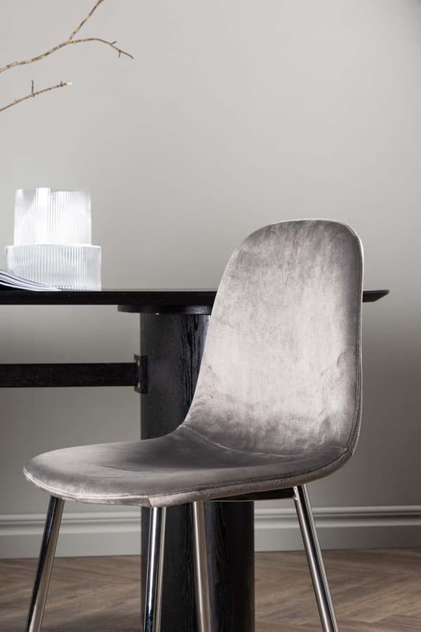 2 x  Eva spisestuestol velour lysegrå.