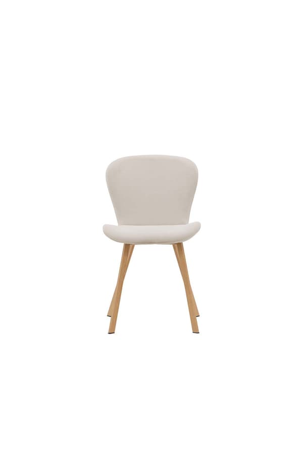 2 x Lilja spisestuestol beige, egetræ dekor.