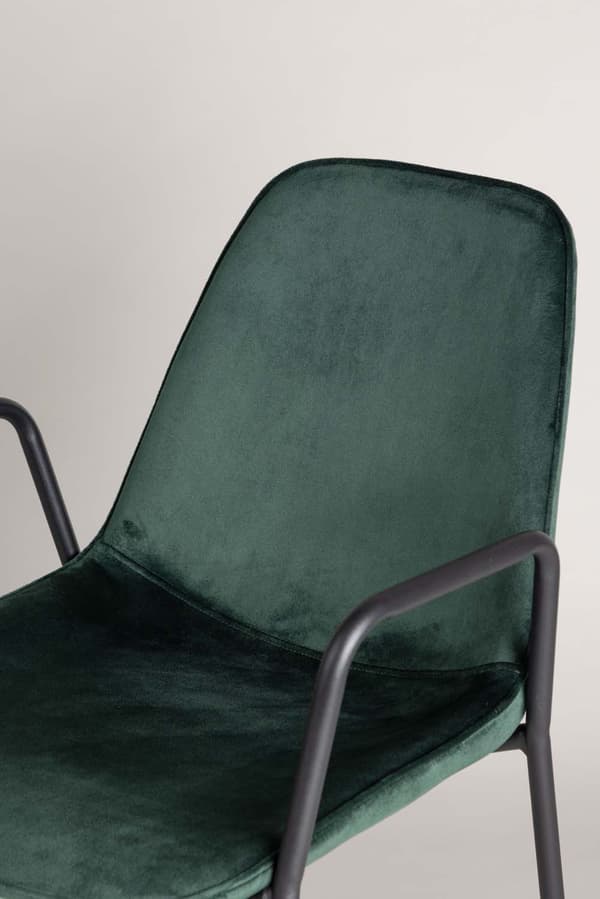 2 x  Klädesholmen spisestuestol med armlæn velour grøn.