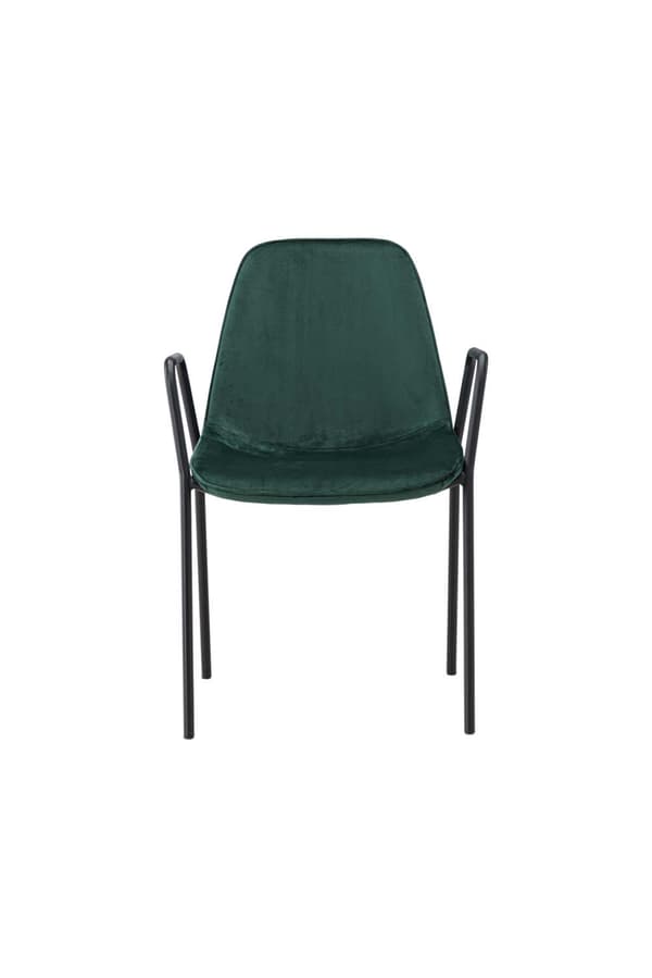 2 x  Klädesholmen spisestuestol med armlæn velour grøn.