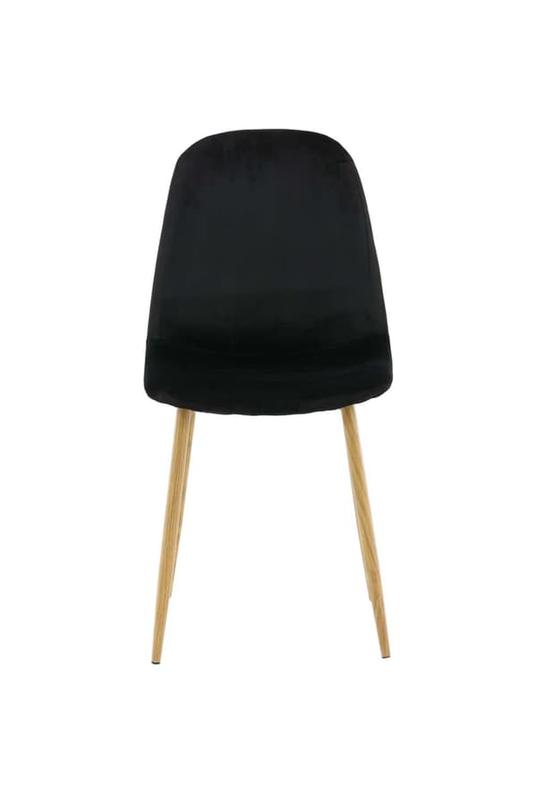 2 x Polar spisestuestol velour sort, egetræ dekor.