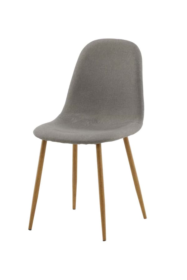2 x Polar spisestuestol grå, egetræ dekor.