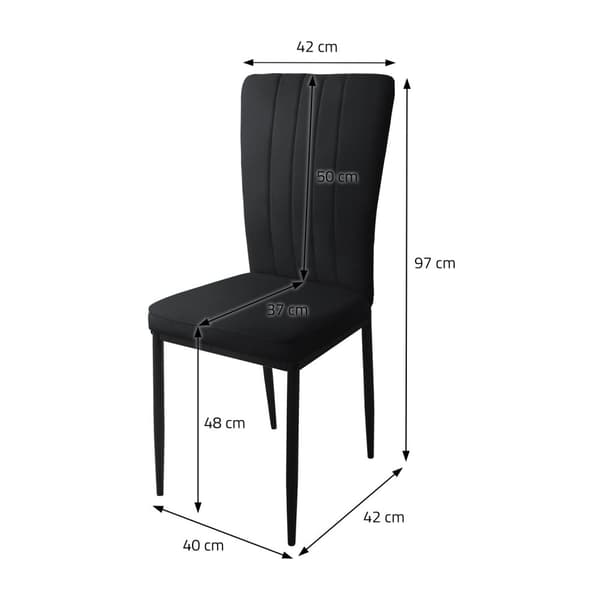Ruokailutuoli 4 kpl musta samettipäällysteinen ja metallijalat Keittiötuoli ML design