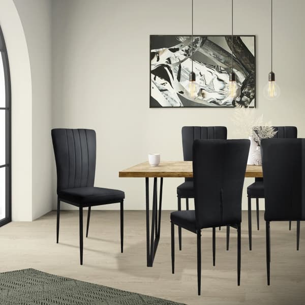 Ruokailutuoli 4 kpl musta samettipäällysteinen ja metallijalat Keittiötuoli ML design