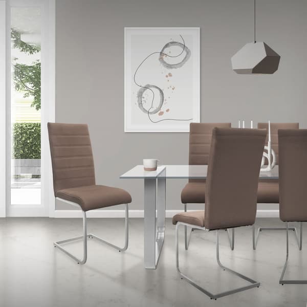 2 kpl selkänojallisia ruokailutuoleja ruskealla keinonahkaverhoilulla ML-Design