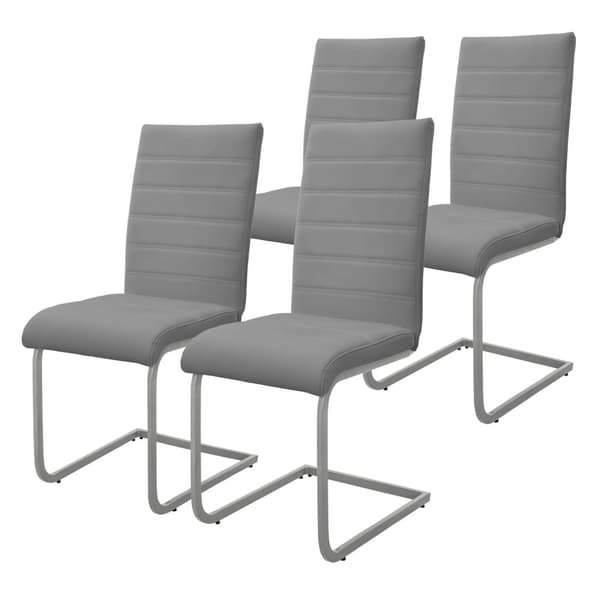Sæt med 2 udhængte spisebordsstole med ryglæn i sort kunstlæder ML-Design