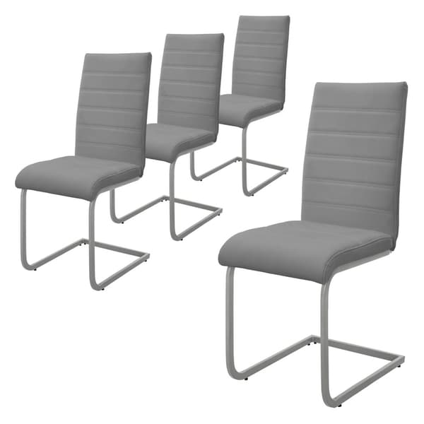 Sæt med 2 udhængte spisebordsstole med ryglæn i sort kunstlæder ML-Design
