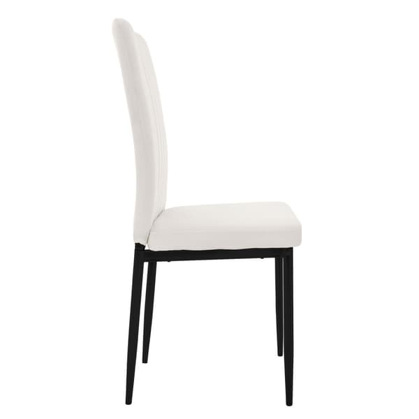 Matstolar, set om 4, vit med sammetsöverdrag och metallben Köksstol ML design