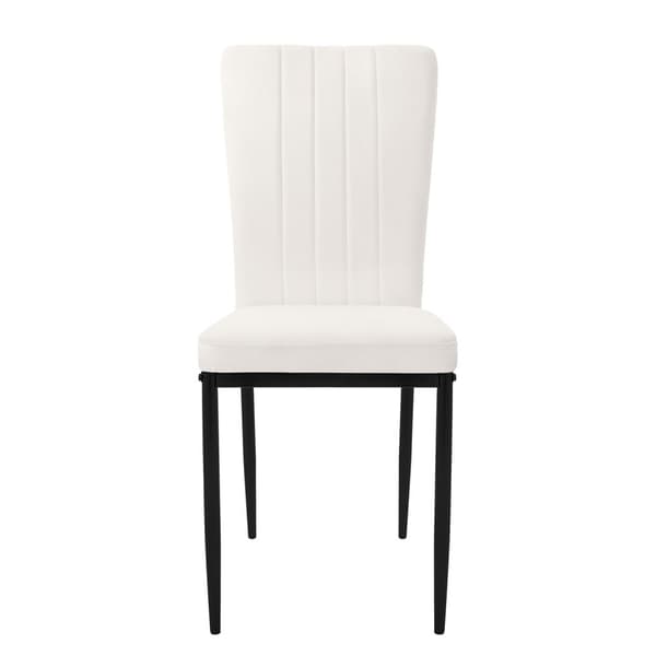 Matstolar, set om 4, vit med sammetsöverdrag och metallben Köksstol ML design