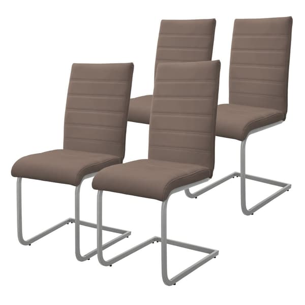 Sæt med 2 udhængte spisebordsstole med ryglæn i sort kunstlæder ML-Design