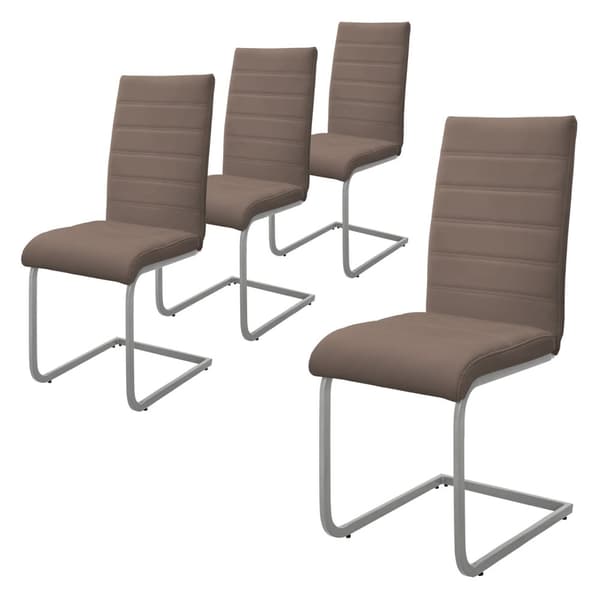Sæt med 2 udhængte spisebordsstole med ryglæn i sort kunstlæder ML-Design
