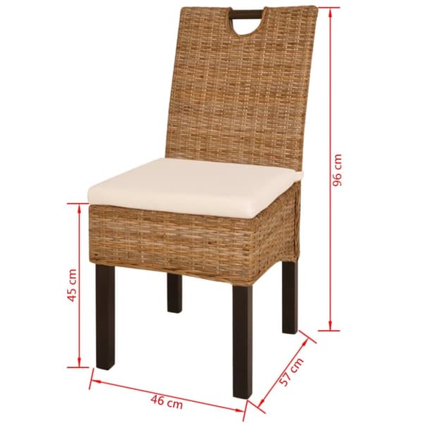 spisebordsstole 2 stk. Kubu-rattan mangotræ