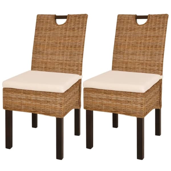spisebordsstole 2 stk. Kubu-rattan mangotræ
