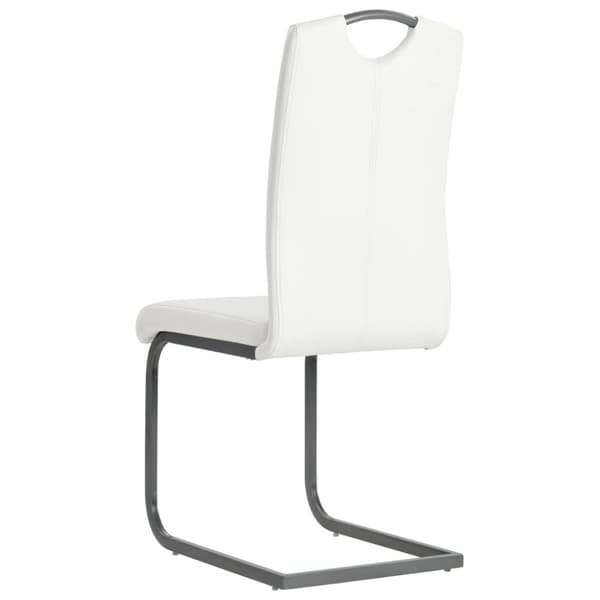 spisebordsstole med cantilever 4 stk. stof hvid