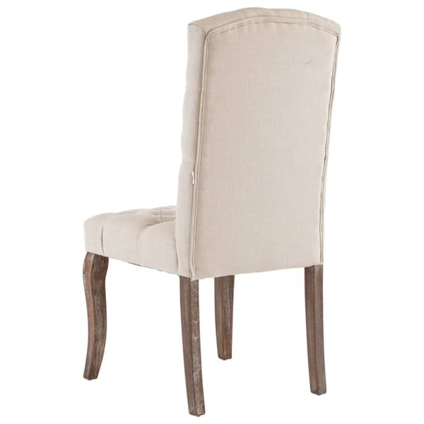 Pöytätuolit, 2 kpl, beige, pellavatyyli, kangas