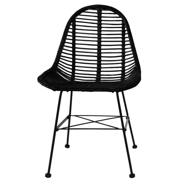 spisebordsstole 6 stk. naturligt rattan sort