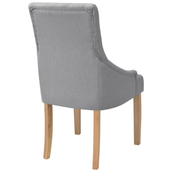 Pöytätuolit, 4 kpl, vaaleanharmaa, kankaalla verhoiltu