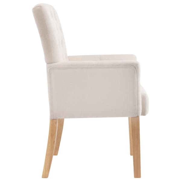 Matstolar med armstöd 2 st beige tyg