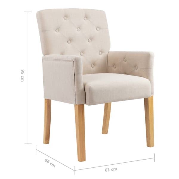 Matstolar med armstöd 2 st beige tyg