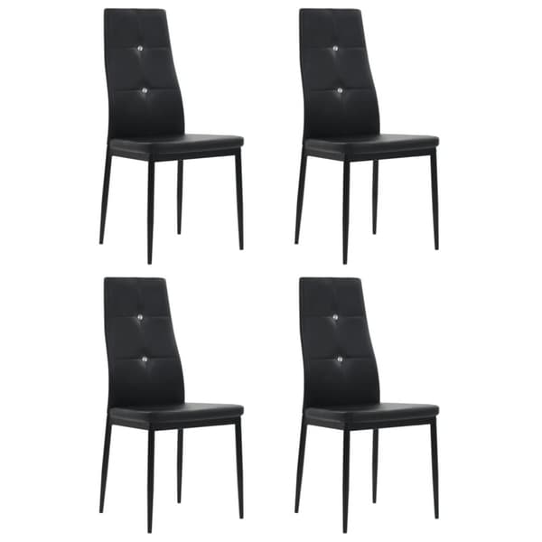 spisebordsstole 4 stk. kunstlæder sort