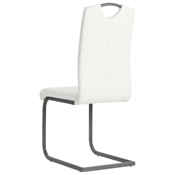 spisebordsstole med cantilever 2 stk. kunstlæder hvid