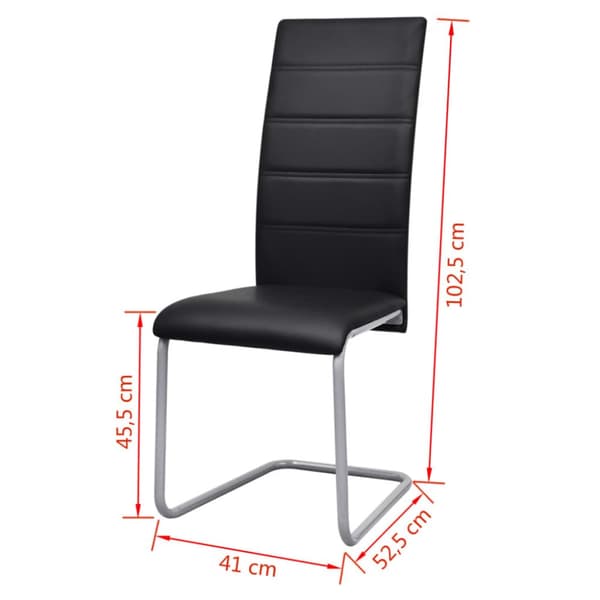 spisebordsstole 2 stk. cantilever-design kunstlæder sort