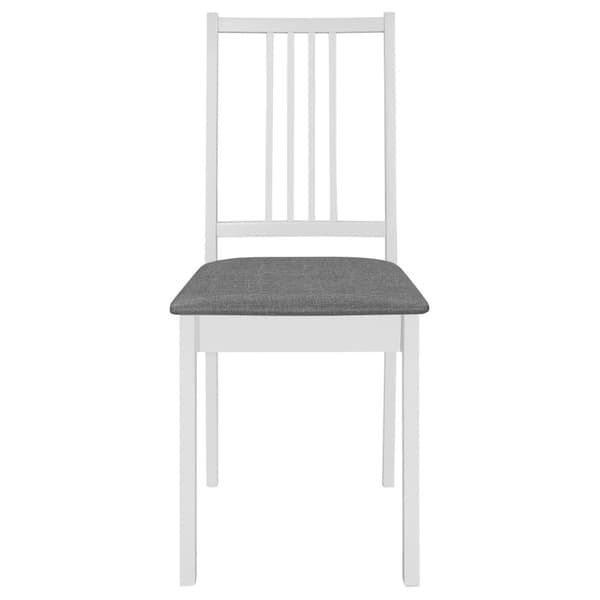 Tuolit tyynyillä, 2 kpl, valkoinen, massiivipuuta