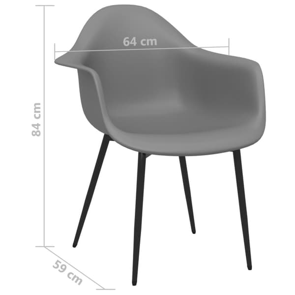 Ruokatuolit 6 kpl harmaa PP
