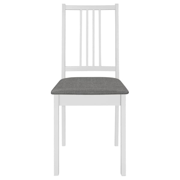 Tuolit tyynyillä, 6 kpl, valkoinen, massiivipuuta