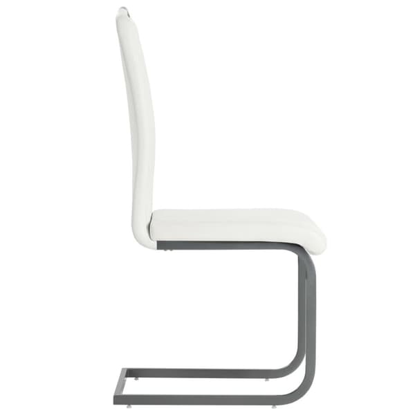 spisebordsstole med cantilever 6 stk. stof hvid