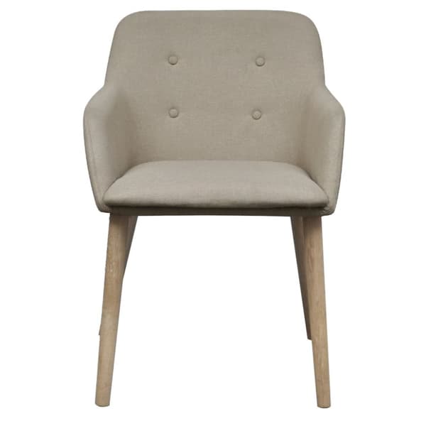 Ruokapöydän tuolit, 2 kpl, beige, kangas ja massiivitammea
