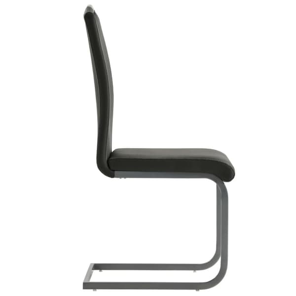 spisebordsstole med cantilever 6 stk. kunstlæder grå