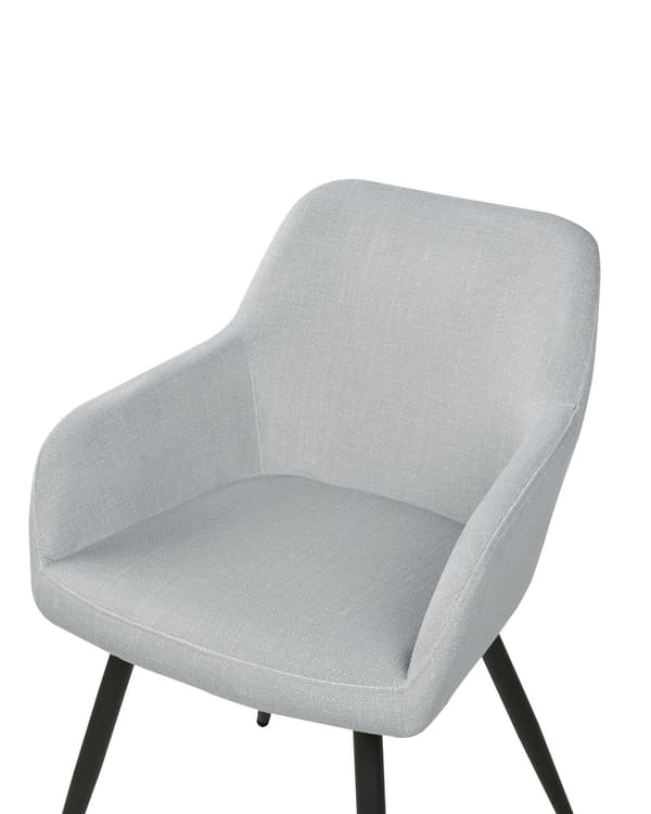 Sæt med 2 spisebordsstole lysegrå velour metalben til spisestue køkken stue, opholdsrum