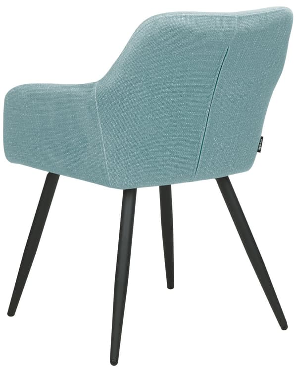 Sæt med 2 spisebordsstole lyseblå sæder i velour metalben til spisestue køkken stue opholdsrum