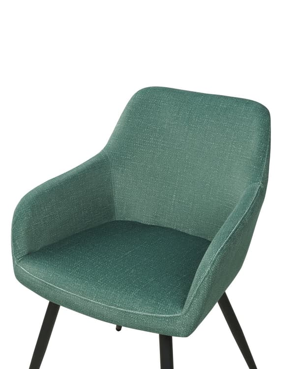Sæt med 2 spisebordsstole med grønne sæder i velour og metalben til spisekøkkenet Spisestue Stue