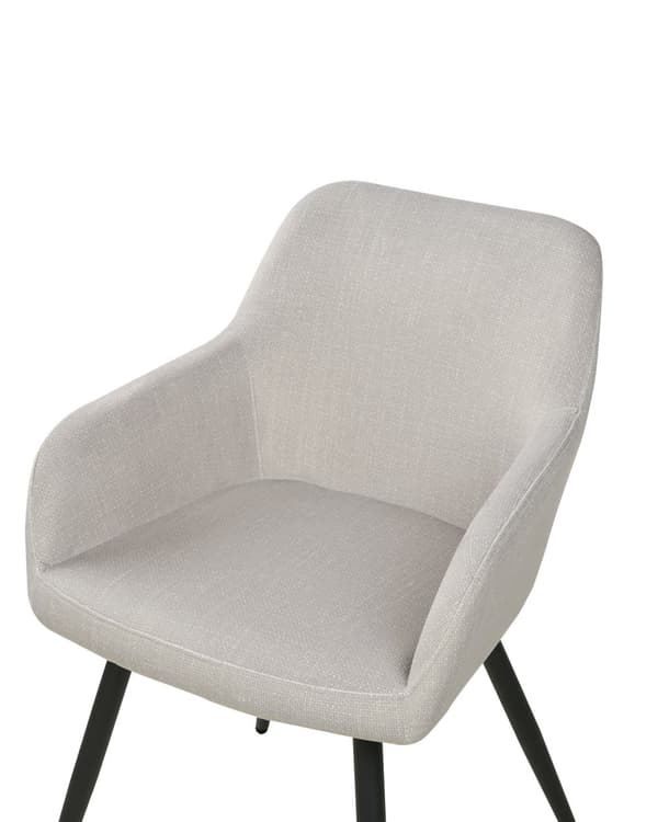 Set om 2 matstolar Taupe med sitsar i sammet Metallben för matsal Kök