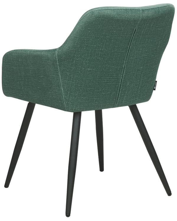 Set om 2 matstolar Grön med sitsar i sammet Metallben för matsal Kök