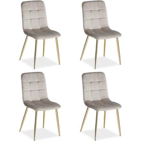 Matsalsstol - Egg - Cream Sammet - 4 St