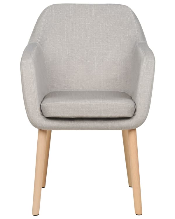 Matstol Taupe sammetsklädsel Träben med armstöd Klassisk stil Vardagsrumsmöbler